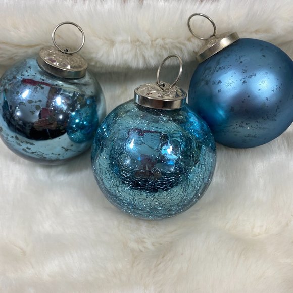 Holiday 9 Kugel Blue Mercury Glass Christmas Ornaments Poshmark
